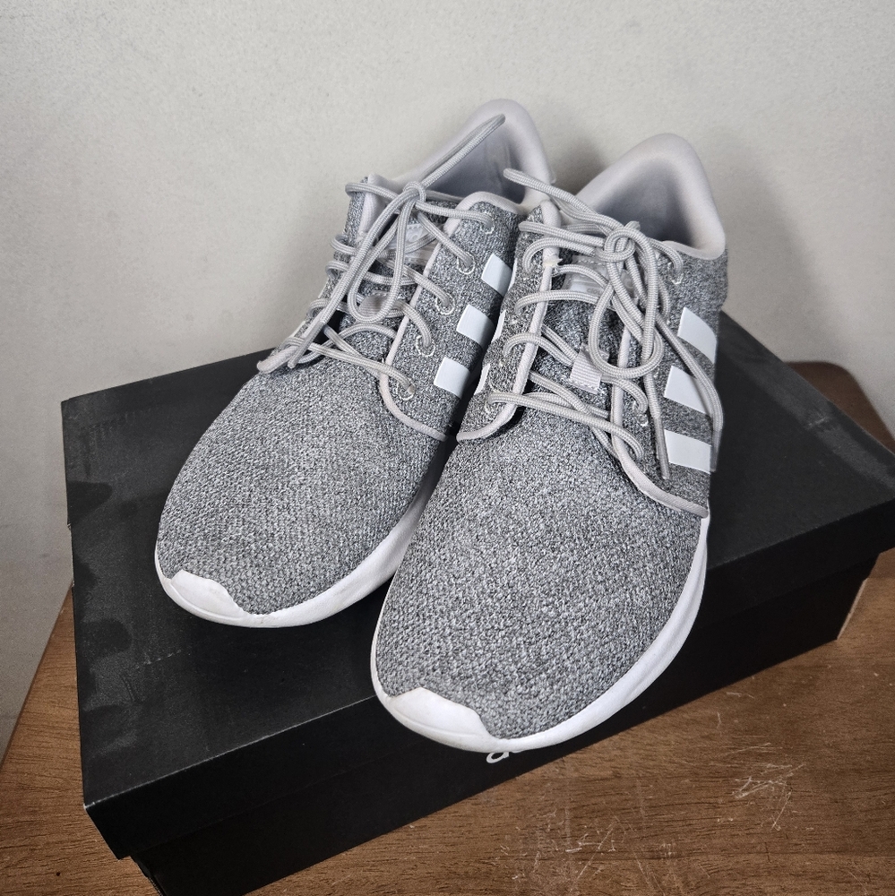 Adidas Men's Knit Gray and White Sneakers